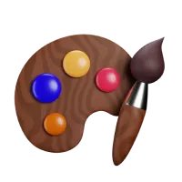 Paintbrush and Colours for Creative streamers